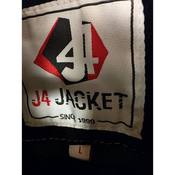 NWT J4 Jacket Mens Navy Blue Velvet Button-Up Jacket Contrast Stitching Size L - Picture 6 of 9